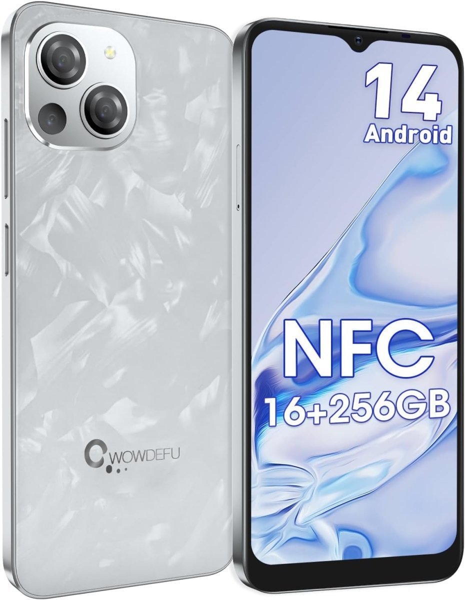 CWOWDEFU S18 4G Smartphone Android 14 – 16GB RAM + 256GB/1TB, Ecrã 6.8" FHD, Câmara 48MP, Dual SIM, NFC – Branco